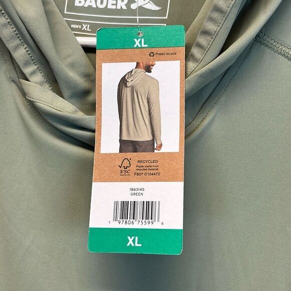 NWT EDDIE BAUER Men’s XL Performance Solarfoil Hoodie UPF 50+ Green Long Sleeves - Picture 12 of 16